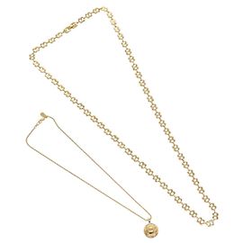 Collar GIVENCHY Chloe metal 2Set Oro Auth 133455 Dorado