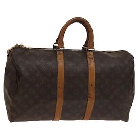 LOUIS VUITTON Monogram Keepall 45 Boston Bag M41428 LV Auth 138784 Monogram