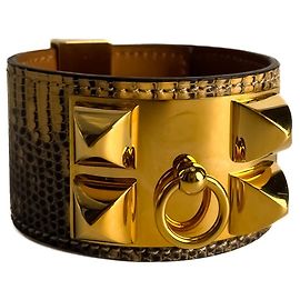 Hermès Collar de Perro 21 Ombre Pulsera de Cuero Exótico Lizard Bicolor Multicolor