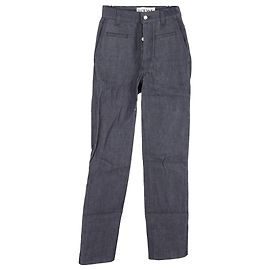 Jeans de tiro alto con botones ocultos Loewe en denim de algodón gris Gris
