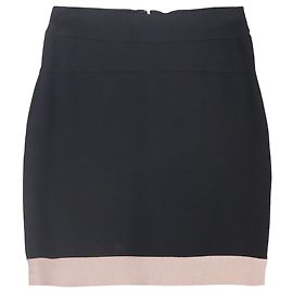 Saia lápis mini color-block Herve Leger em rayon preto e bege Preto