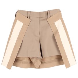 Sacai Paneled Shorts in Beige Polyester Beige