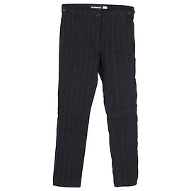 Ann Demeulemeester Pinstriped Pants in Black Linen Black