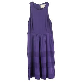 Vestido Midi em Camadas Burberry em Viscose Roxa Roxo