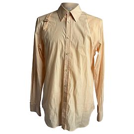 Camisa de popeline com arnês Alexander McQueen em algodão laranja Laranja Coral