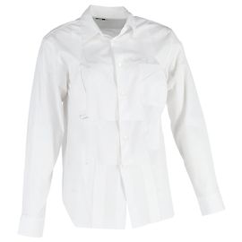 Comme Des Garcons Camicia a maniche lunghe con ritagli Comme Des Garçons in cotone bianco Bianco Crudo