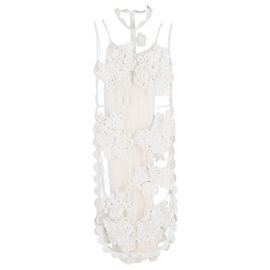 Robe midi en maille avec appliqué floral Simone Rocha en polyester blanc Blanc Écru