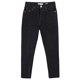 Jeans Slim-Fit con Orlo Grezzo in Denim di Cotone Nero Re/Done Nero