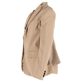 Sacai- Sacai Single-Breasted Layered Accent Blazer in Brown Polyester-Brown,Red