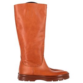 Botas altas Billie en cuero de ternera marrón de The Row Castaño Roja