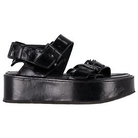 Ann Demeulemeester Strap Sandals in Black Leather  Black