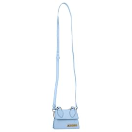 Jacquemus- Jacquemus Mini Le Chiquito Top Handle Bag in Blue Calf Leather-Blue,Light blue
