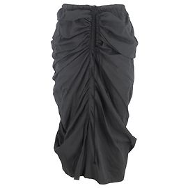 Geraffte Rock von Yohji Yamamoto aus schwarzem Polyester Schwarz