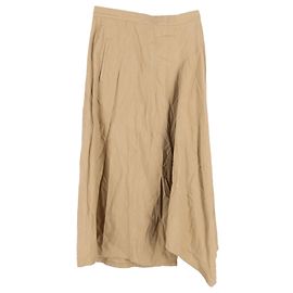 Jupe midi A-Line en coton marron Yohji Yamamoto Marron