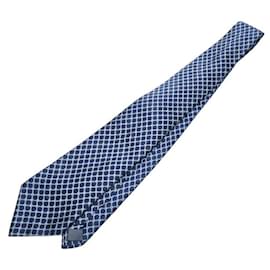 Burberry-Burberry Silk Floral Tie-Blue