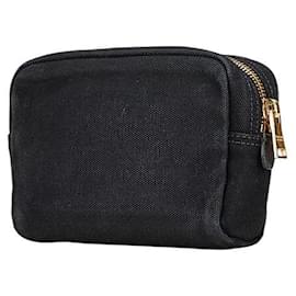 Prada-Prada Canapa Canvas Leather Pouch-Black