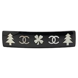 Chanel-Chanel Plastic Clover Tree Barrette 03A-Black
