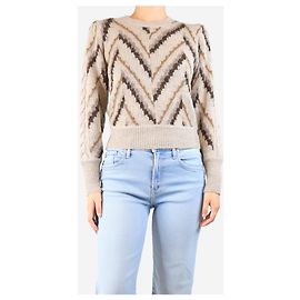 Isabel Marant Etoile Pull chevron Glenny neutre - taille UK 10 Marron
