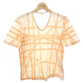 Camiseta de algodão Hermès S Bege Laranja