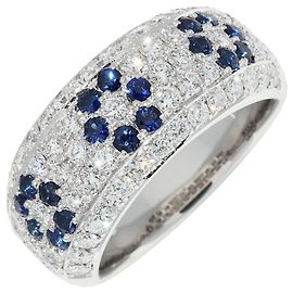 Autre Marque Pt900 Saphir-Diamant-Ring Blau