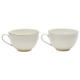 Yves Saint Laurent Ensemble de tasse à thé en céramique Saint Laurent Blanc