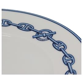 Hermès-Hermes Porcelain Chaine d'Ancre Plate Tableware-Blue