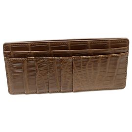 Autre Marque Portafoglio lungo con zip in coccodrillo opaco con portamonete Altro Bronzo
