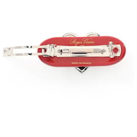 Roger Vivier-Roger Vivier Stainless Steel Line Stone Accessory REWAC680100AGKR021-Red