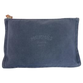 Hermès-Hermes Canvas Yachting GM Pouch-Black