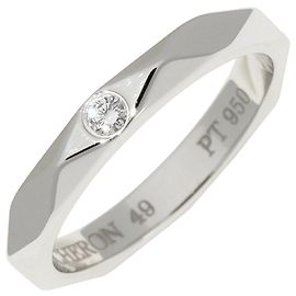 Boucheron Facette Pt950 Diamantring Größe 49 Silber