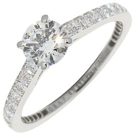 Graff Pt950 Diamant Solitär Ring Größe 9 Silber