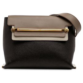 Chloé Brown Medium Tricolor Leather Clare Shoulder Bag Brown Beige Dark brown