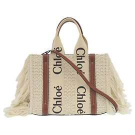 Chloé WOODY Medium Tote Bag Beige
