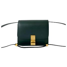 Céline Sac à bandoulière Celine Classic Box en cuir de veau petit modèle Vert