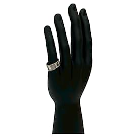 Gucci-GUCCI Double G Motif Band Ring-Silvery