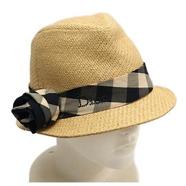 Christian Dior Check Ribbon Panama Hat Other