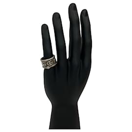 Gucci-GUCCI Snake Double G Motif Ring-Silvery