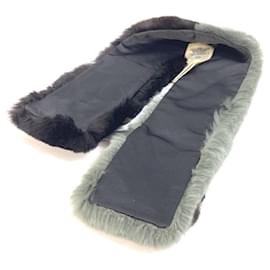 Fendi-Fendi Mink Fur Flower Tippet Scarf-Black,Green