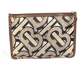 Pochette Burberry TB Print Marron