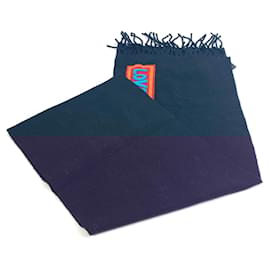 Fendi-Cachecol de lã preto Fendi com patch de logo-Preto