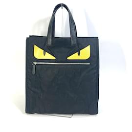 Fendi-Fendi 7VA367 Monster Bugs Tote Bag-Black,Yellow