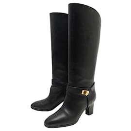 Givenchy-GIVENCHY EDEN HEEL BOOTS 36 IN BLACK LEATHER HIGH BOOTS BOX-Black
