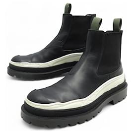 Dior-DIOR X SACAI EXPLORER CHELSEA BOOTS 42 BLACK LEATHER-Black