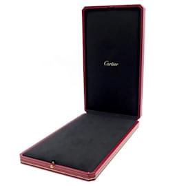 Cartier-NEW CARTIER JEWELRY BOX FOR NECKLACE RED LEATHER + BOX-Red