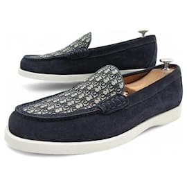 Dior-NEW DIOR GRANVILLE SHOES 41.5 MONOGRAM OBLIQUE LOAFERS-Blue