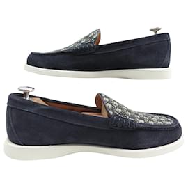 Dior-NEW DIOR GRANVILLE SHOES 41.5 MONOGRAM OBLIQUE LOAFERS-Blue
