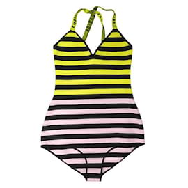 Christian Dior-NEW STRIPED CHRISTIAN DIOR SWIMSUIT 8E24020AM451 S 36-Other