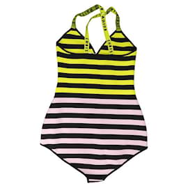 Christian Dior-NEW STRIPED CHRISTIAN DIOR SWIMSUIT 8E24020AM451 S 36-Other
