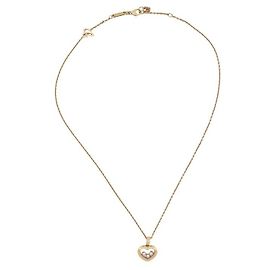 NEUF COLLIER CHOPARD HAPPY DIAMONDS ICONS 79A611-0001 42CM OR 3 DIAMANTS Doré