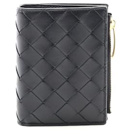 Bottega Veneta-Bottega Veneta Leather Intrecciato Wallet-Black